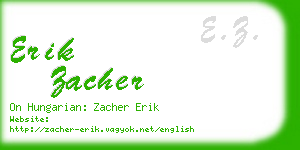 erik zacher business card